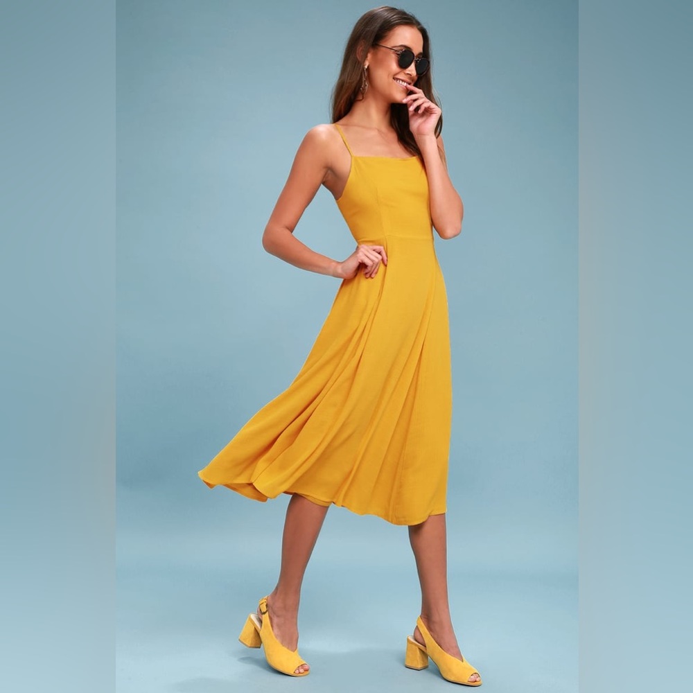 Susina Ribbed Cami Top A Line Skirt Midi Dress